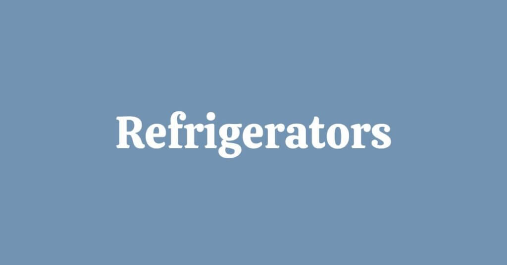 Specifications List - Refrigerators